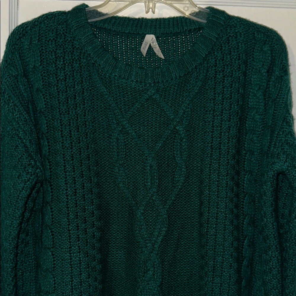 Mudd Dark Teal Cable Knit Sweater, Size XS